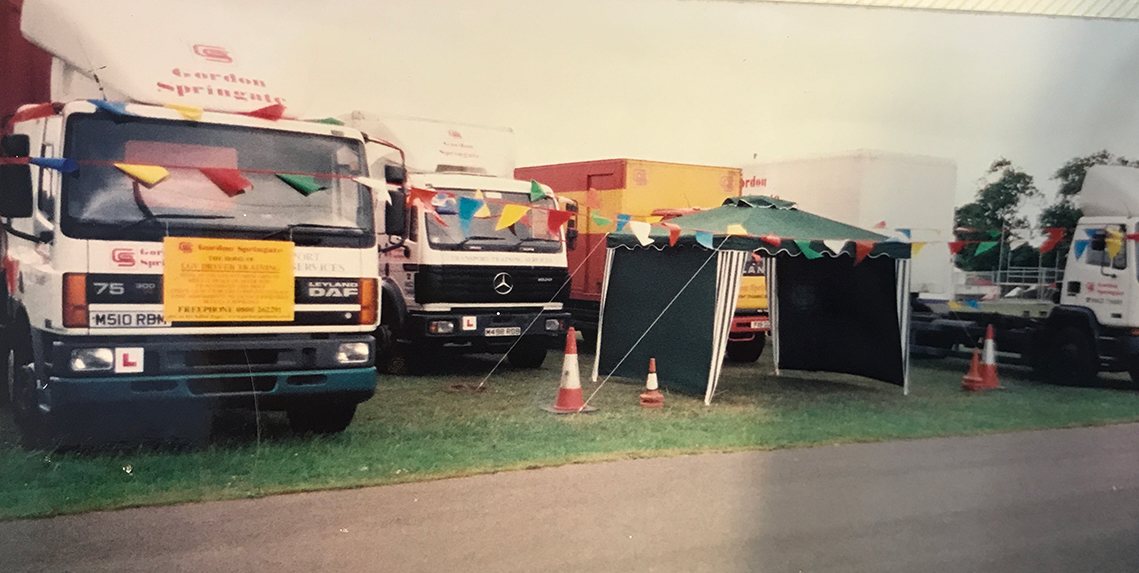 Lorries and tent